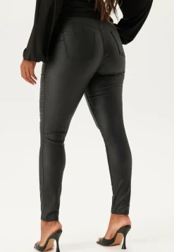 High Waist Push-Up Coated Treggings