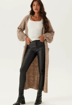 High Waist Slim Coated Jeans
