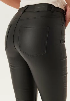 High Waist Slim Coated Jeans