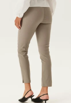 High Waist Stretchy Cropped Slit Trousers