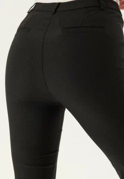High Waist Stretchy Cropped Slit Trousers