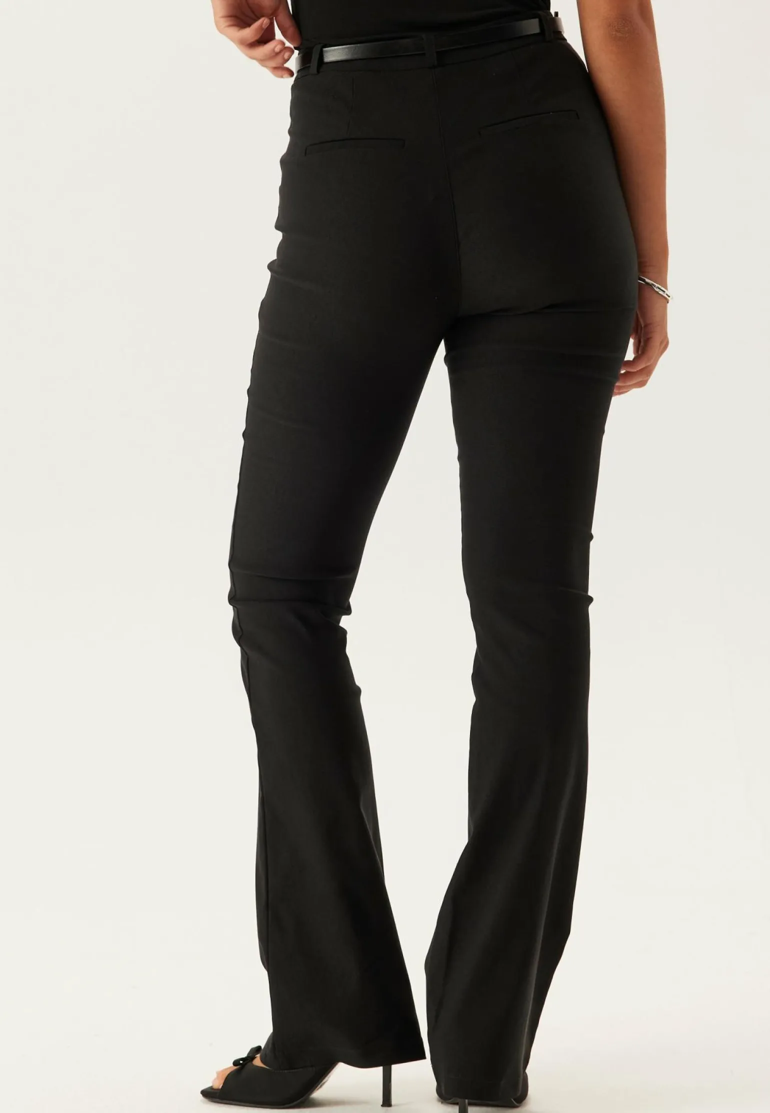 High Waist Stretchy Flared Trousers