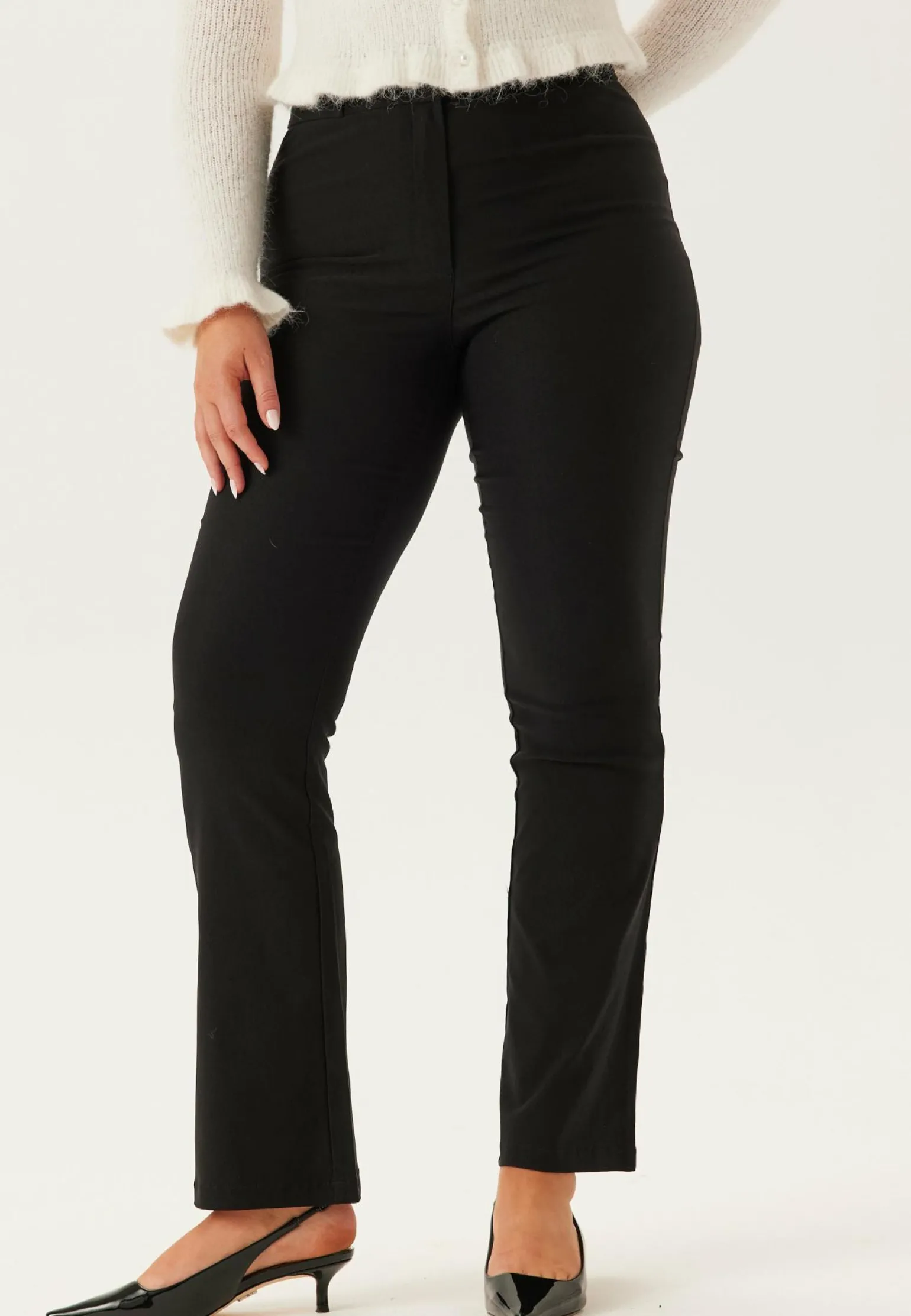 High Waist Stretchy Flared Trousers