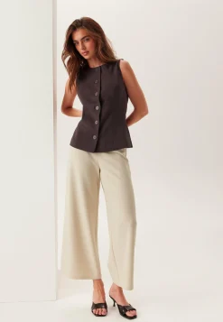 High Wide Cropped Trousers