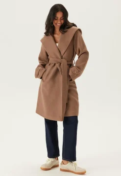 Hooded Wool Mix Coat