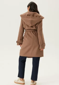 Hooded Wool Mix Coat