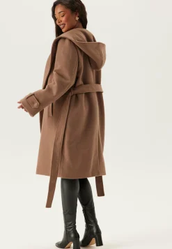 Hooded Wool Mix Coat