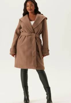 Hooded Wool Mix Coat