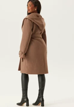 Hooded Wool Mix Coat