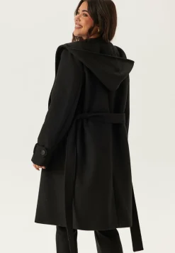 Hooded Wool Mix Coat