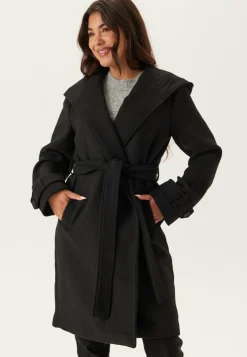 Hooded Wool Mix Coat