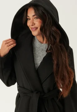 Hooded Wool Mix Coat