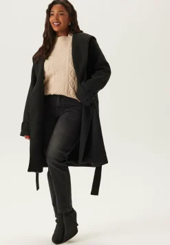 Hooded Wool Mix Coat