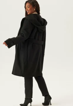 Hooded Wool Mix Coat