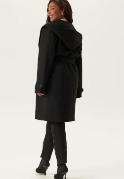 Hooded Wool Mix Coat