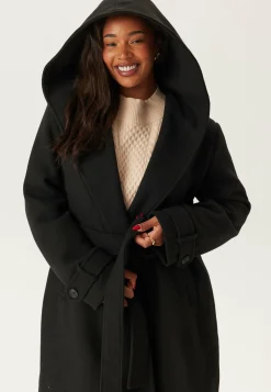 Hooded Wool Mix Coat