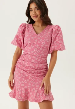 Jacquard Flounce Short Dress