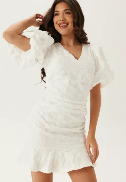 Jacquard Flounce Short Dress