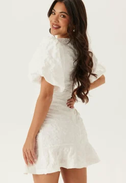 Jacquard Flounce Short Dress