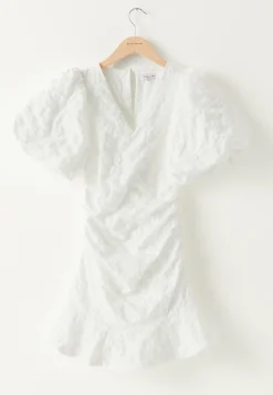 Jacquard Flounce Short Dress