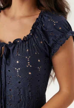 Jersey Broderie Anglaise Maxi Dress