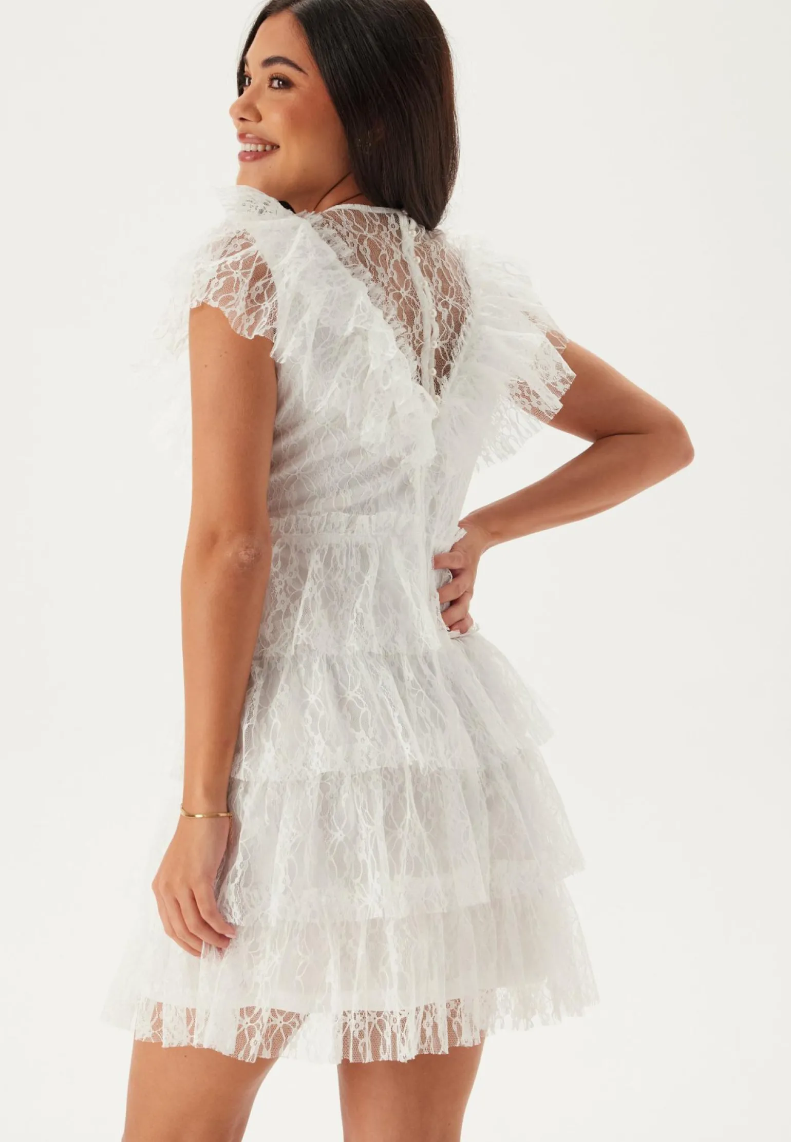 Lace Frill Short Dress