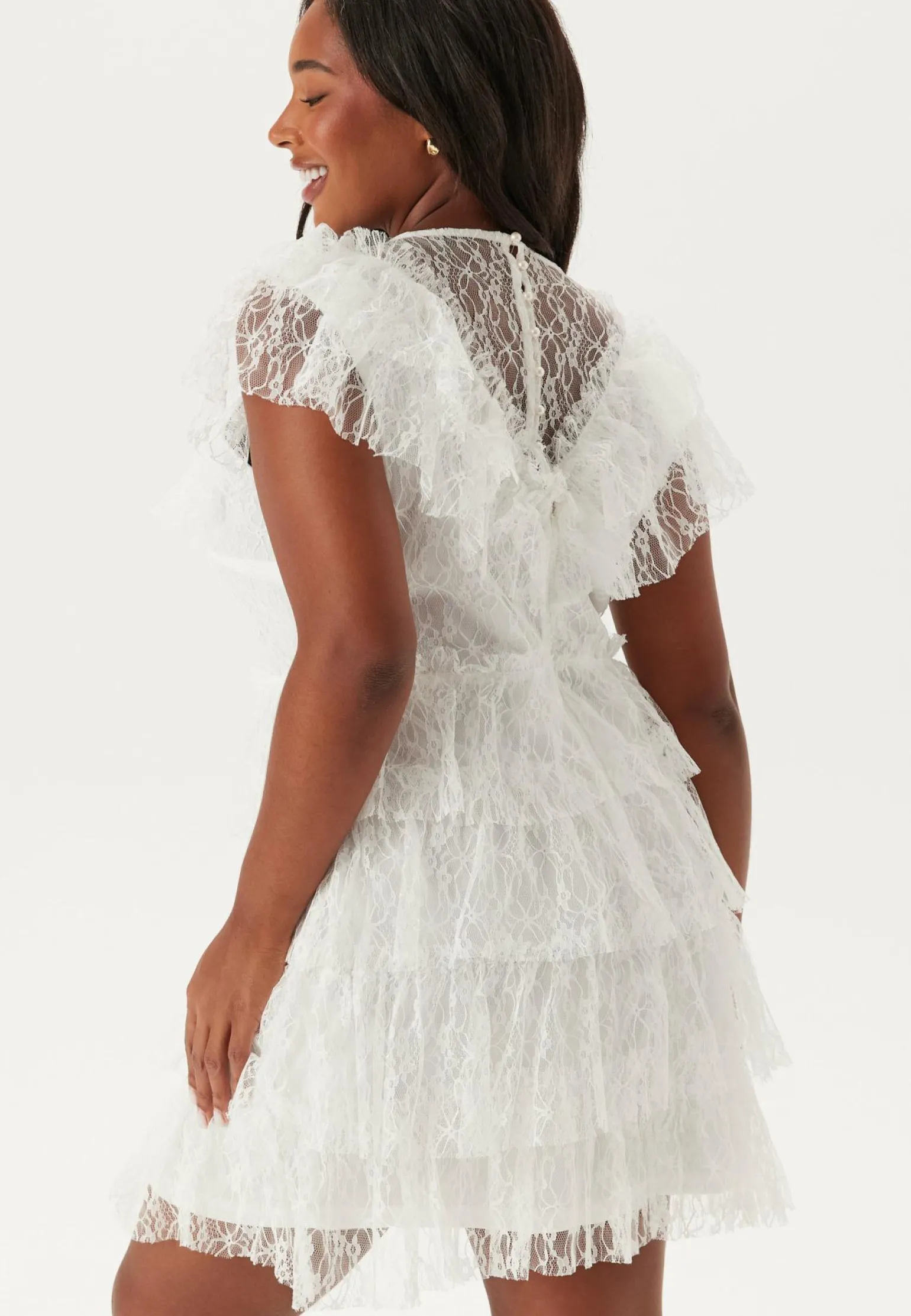 Lace Frill Short Dress