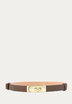 Leather Belt With Turn Lock