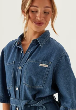Linen Boxy Belted Shirt Dress