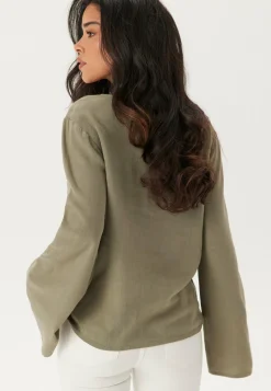 Linen Wide Sleeve Blouse