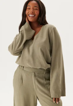 Linen Wide Sleeve Blouse