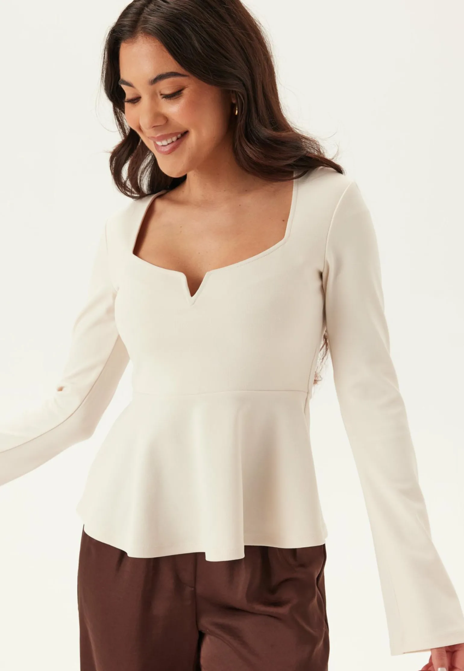 Long Sleeve Peplum Top