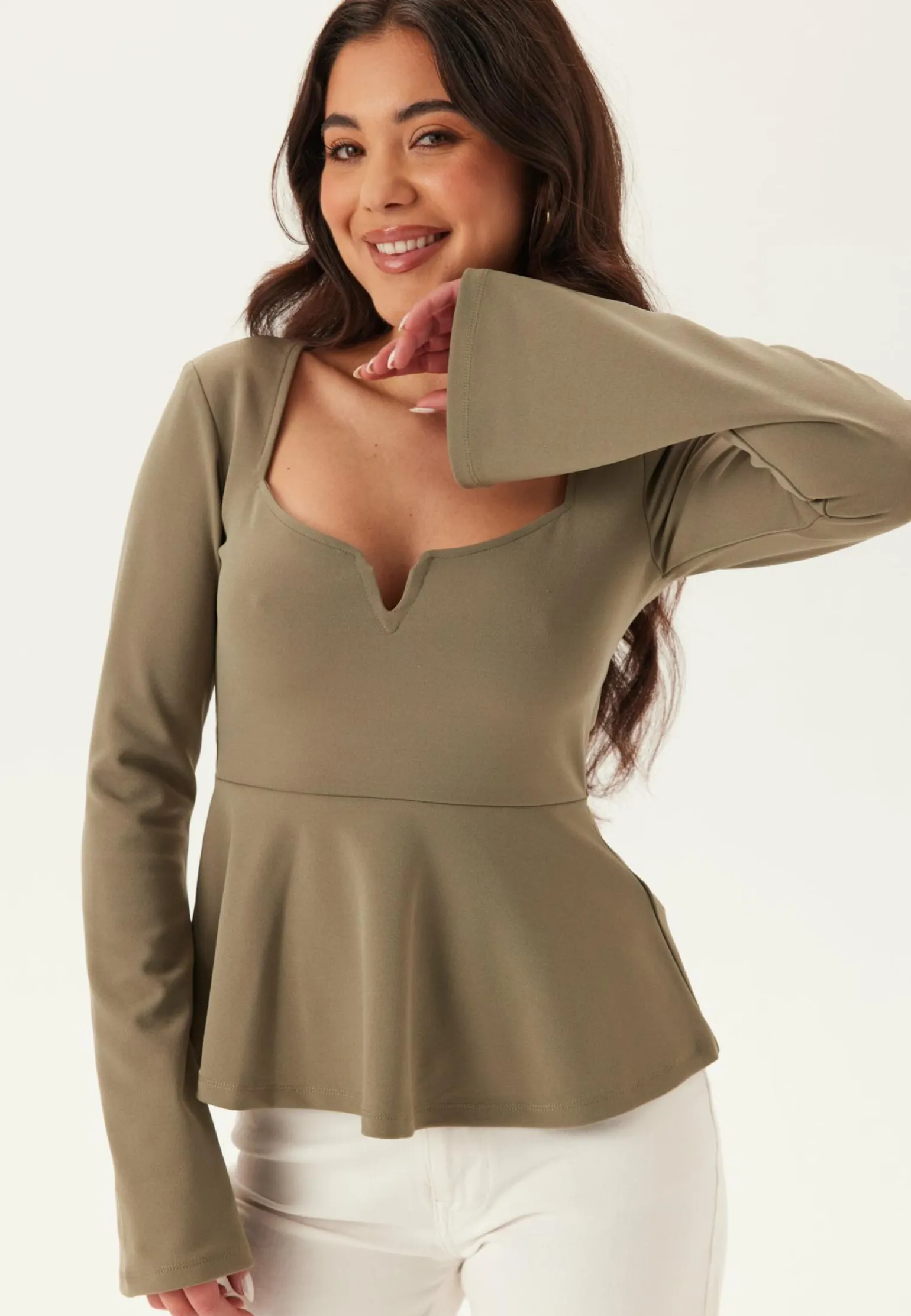 Long Sleeve Peplum Top