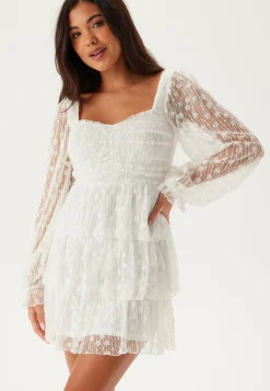 L/S Lace Frill Mini Dress
