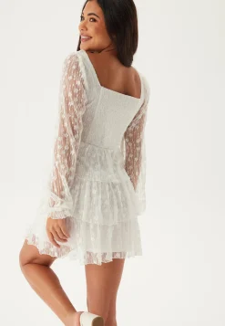 L/S Lace Frill Mini Dress