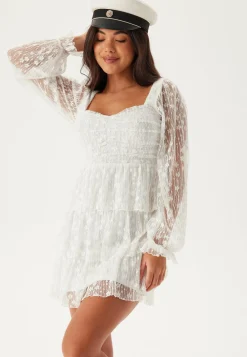 L/S Lace Frill Mini Dress