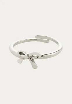 Lulu Bow Stack Ring Silver-pla