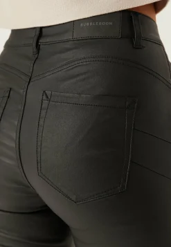 Mid Waist Push-up Coated Slim Jeans