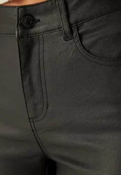 Mid Waist Push-up Coated Slim Jeans
