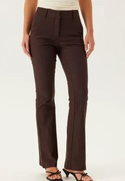 Mid Waist Stretchy Flared Trousers