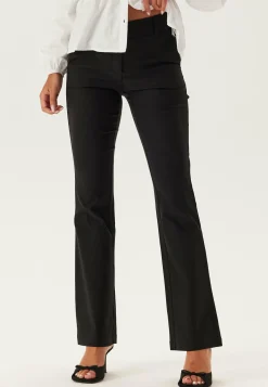 Mid Waist Stretchy Flared Trousers