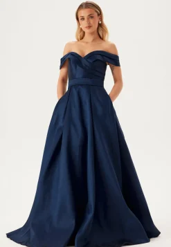 Mikado Evening Dress With Carmen Sleeves