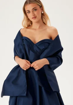 Mikado Evening Dress With Carmen Sleeves