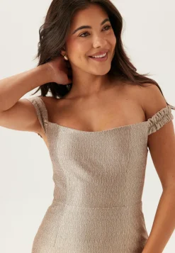 Mindy Bardot Ruffle Midi