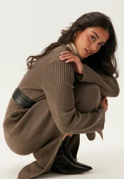 Objelva L/S RE V-NECK KNIT DRESS