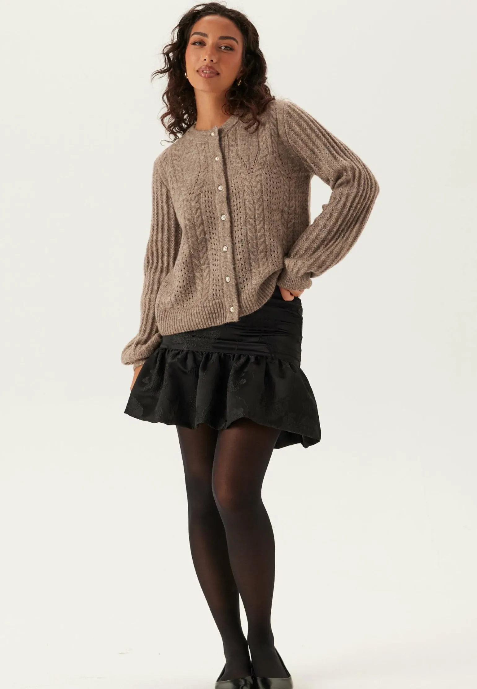 Objflora Re Ls Knit Button Cardigan