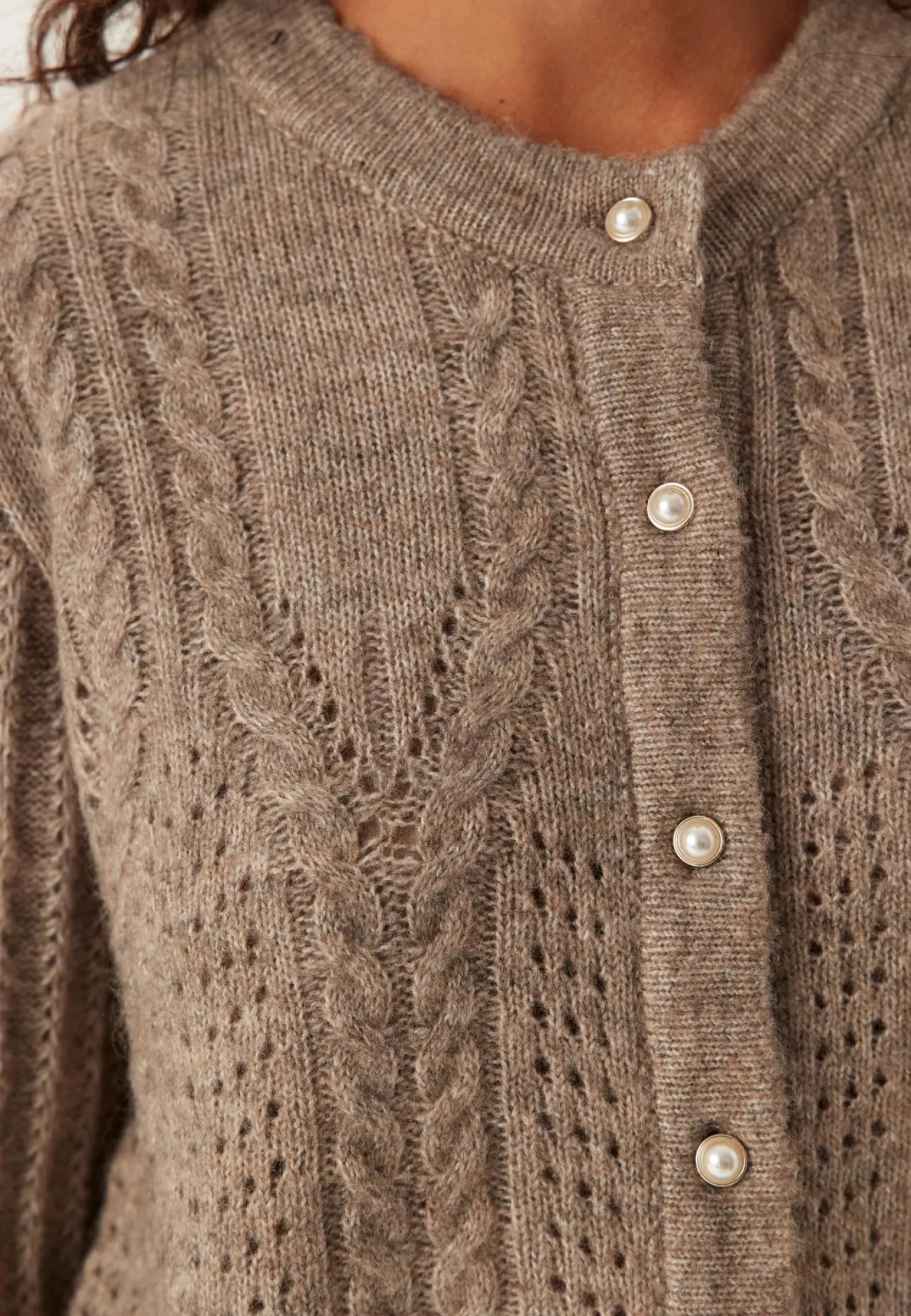 Objflora Re Ls Knit Button Cardigan