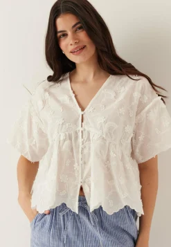 Objlora S/S RE V-NECK TOP