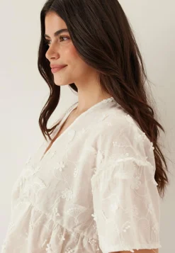 Objlora S/S RE V-NECK TOP