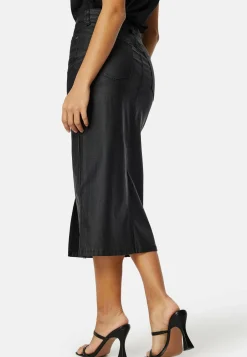 Objnaya Coated Mid Waist Skirt
